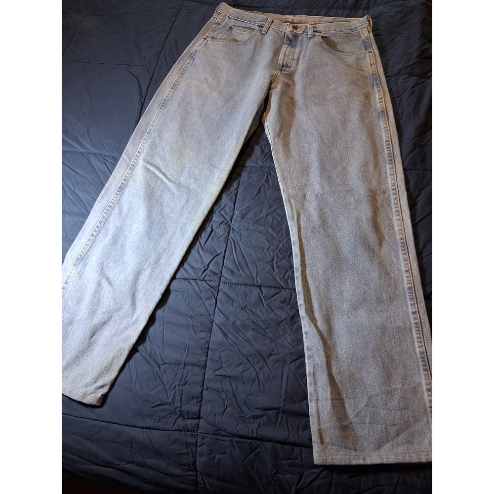 Wrangler Rugged Wear Mens Blue Relaxed Fit Straight Leg Jeans 34x34 Medium Wash